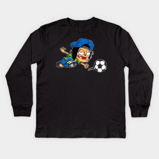 funny soccer Kids Long Sleeve T-Shirt